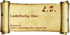 Ledofszky Dea névjegykártya